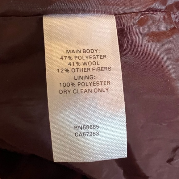 NWT Plum Nordstrom Wool Blend Peacoat, Small - Picture 5 of 5